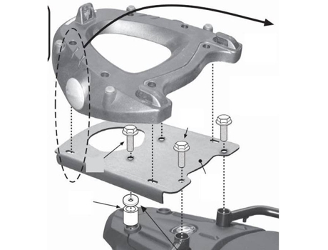 Fixación GIVI Monokey Top Case Rear Rack Bmw F 650/700/S&Fs Adventure Gris