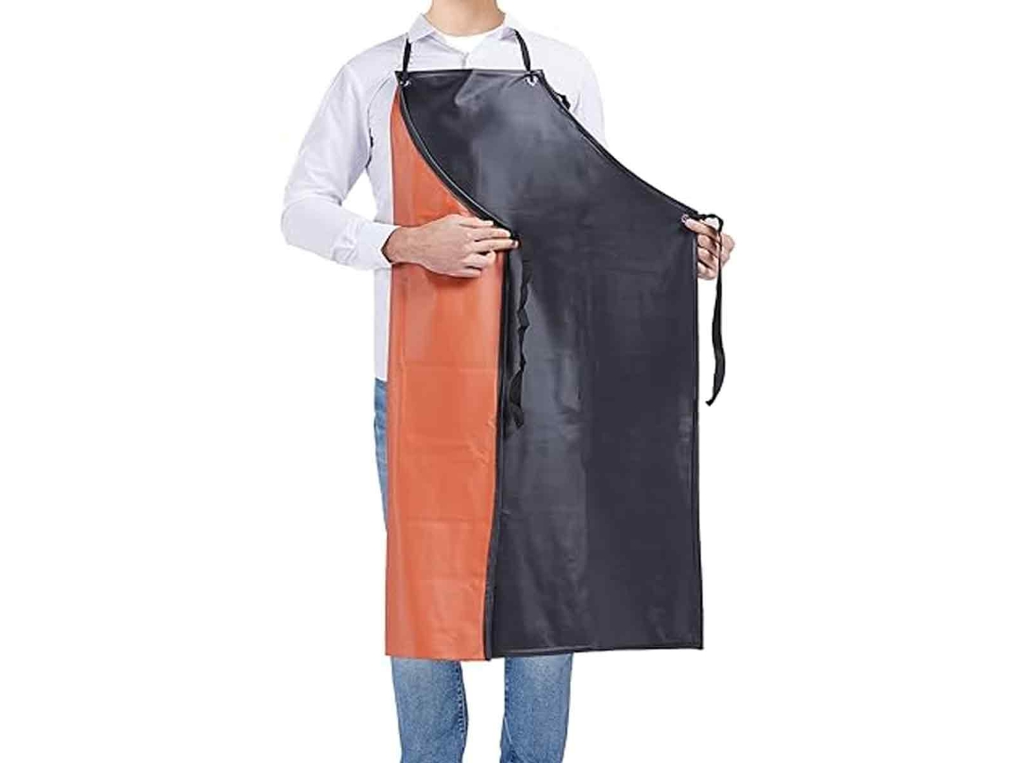 VVJIJILLY Avental Pvc Vermelho E Preto Avental Duplo Laranja E Preto Pvc Resistente À Água Óleos E Ácidos Leves
