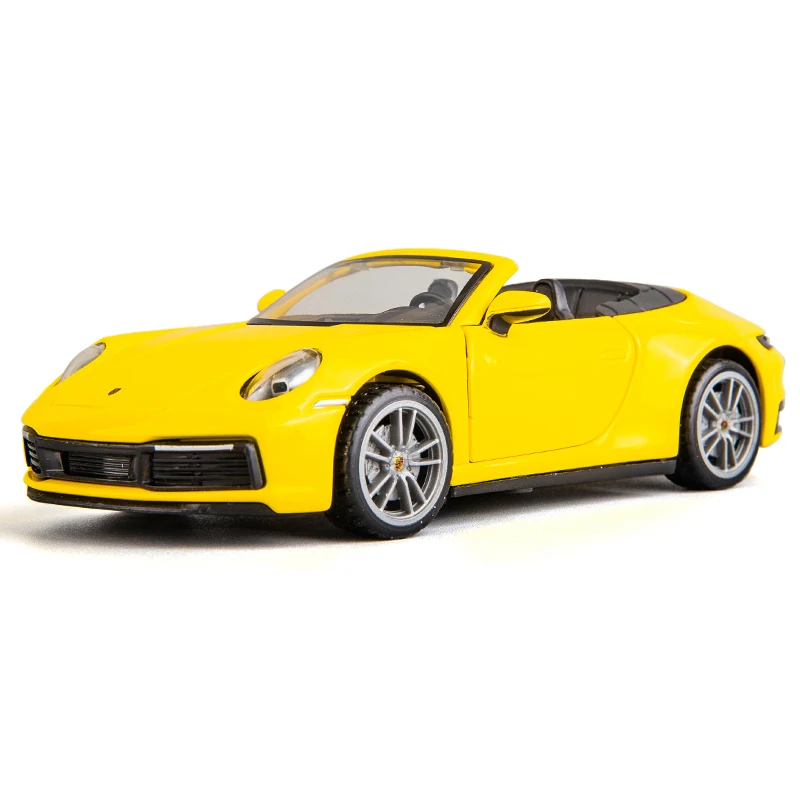 (Amarillo) Supercoche en miniatura de aleación metálica, escala 1:32, con sonido y luz.