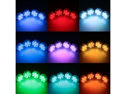 Lámpara sumergible RGBWY IP68 2026 con 10 LED, control remoto y base de mini jarrón floral para decoración de bodas y fiestas - 4 piezas