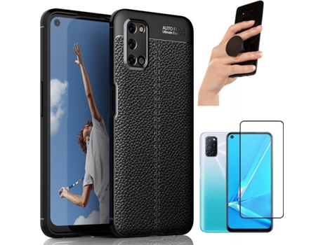 Carcasa, Protector y Popsocket Oppo A52 Rugged Leather