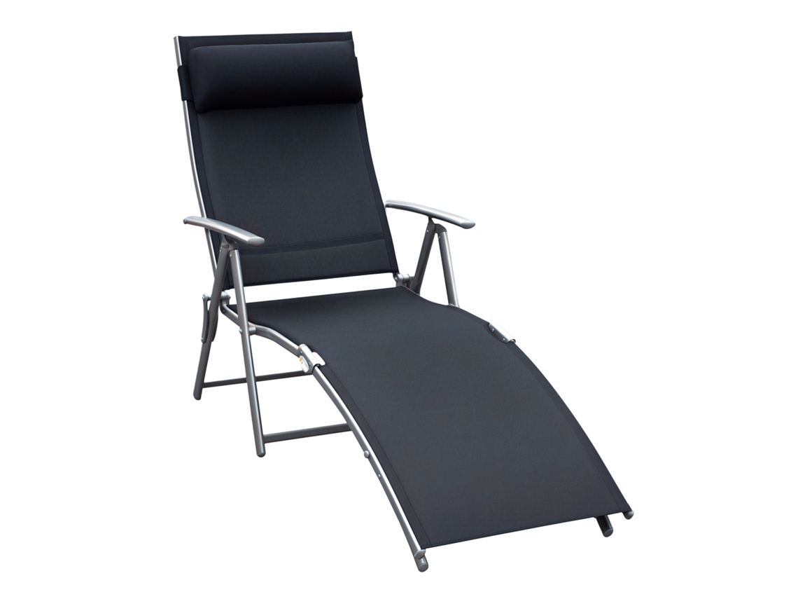 Chaise Longue Extensible Y Flexible Con Reclinación Integrada,Reposacabezas Ajustable En Múltiples Posiciones,137X64X101cm,Metal
