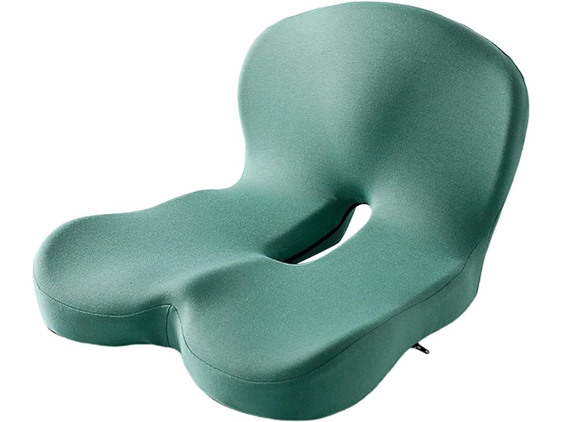 Cojín De Asiento De Espuma Viscoelástica 2 En 1, Almohada De Apoyo Lumbar Verde Gertiz