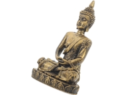 Adorno Resina Macizo Decoración Oficina Hogar Figura Budista Sentada Interiores Buda Oro