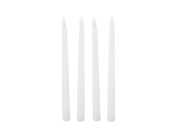 4 Velas Led Sin Humo, Llama, Seguras, Ecológicas, De Luz Cálida, Eléctricas, Cónicas, Blancas.