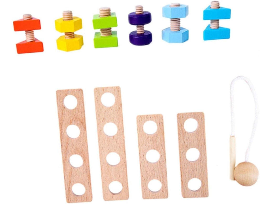 Juego De Rompecabezas De Tornillos De Madera Para Niños Y Niñas, Juguete Educativo Estimulante