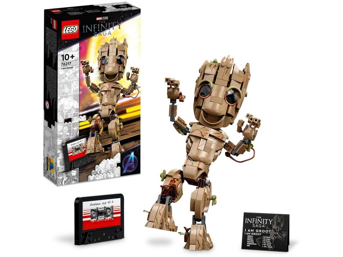 LEGO Marvel: Eu sou o Groot, kit de construção; modelo do Groot Bebé colecionável para construir e exibir para crianças 10+ (476 peças)