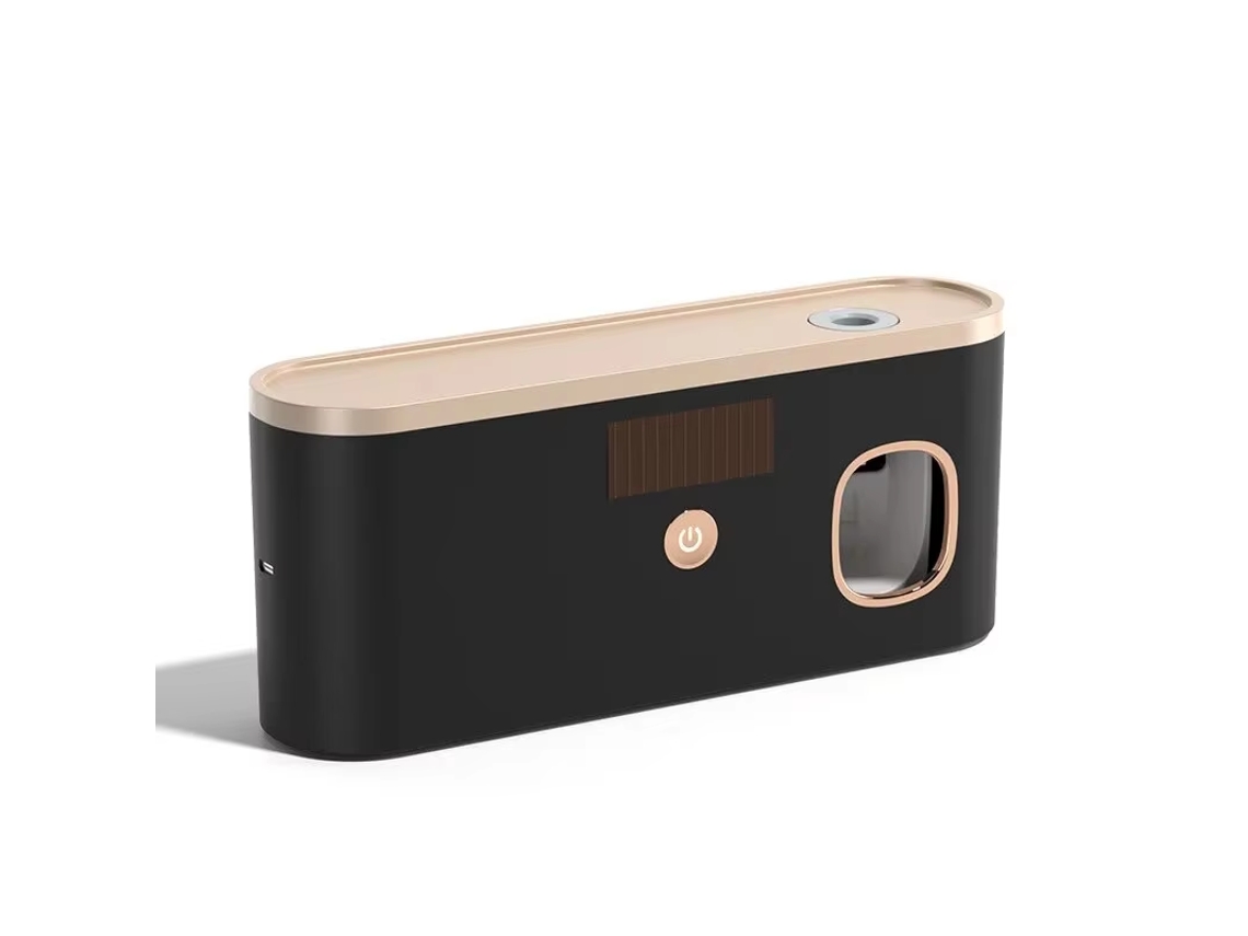 Soporte para cepillo de dientes con luz ultravioleta MDUG (negro y dorado)