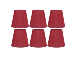 2026 6 piezas Pantalla de lámpara de mesa textil moderna y sencilla E14 Color vino tinto