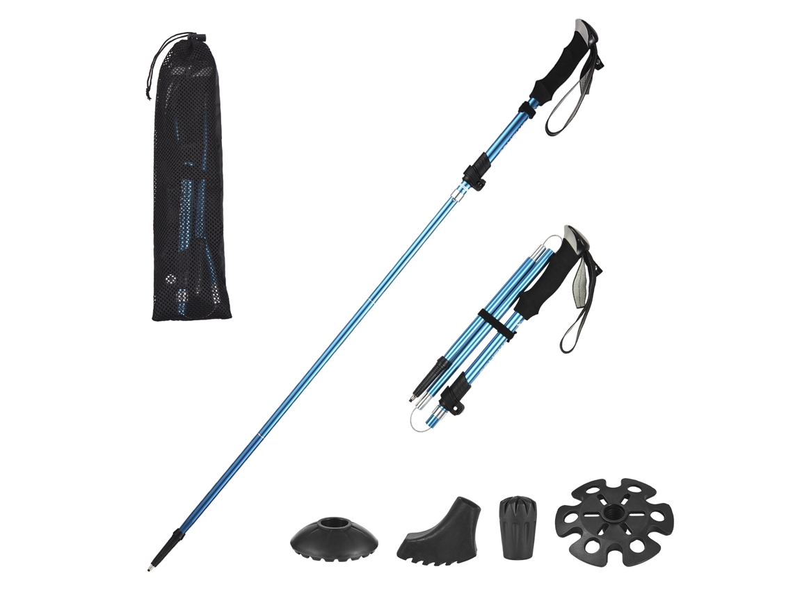 Bastón De Trekking Plegable Ligero Tomshoo De Cinco Secciones, Ideal Para Senderismo, Acampada Y Excursionismo.
