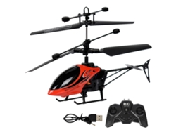 Helicóptero RC Bjww resistente a impactos, recarregável via USB, brinquedo com controle remoto para crianças, para uso interno e externo, vermelho