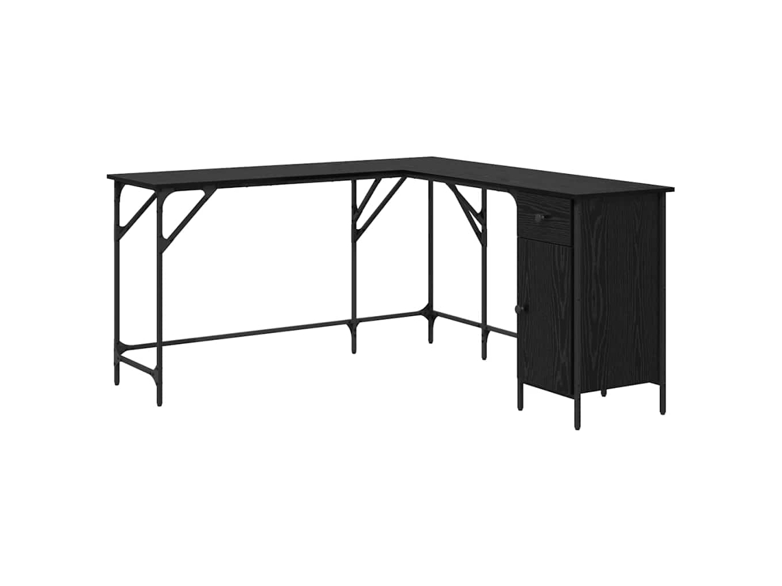 Mesa | Escritorio Roble negro 141 x 141 x 75 cm Madera procesada