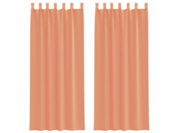Maison Exclusive - Cortinas De Gasa Con Trabillas 2 Uds Terracota 140x260 Cm