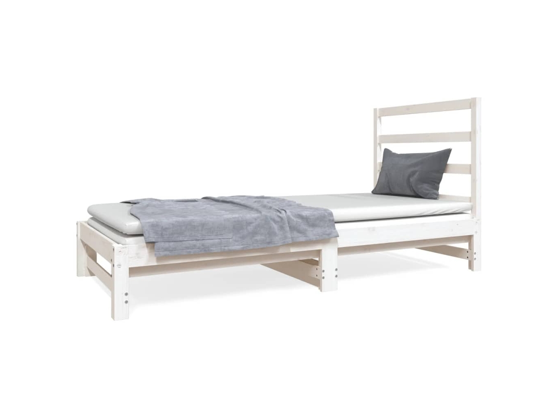 Maison Exclusive - Sofá Cama Extraíble Sin Colchón Blanco 2x(90x190) Cm