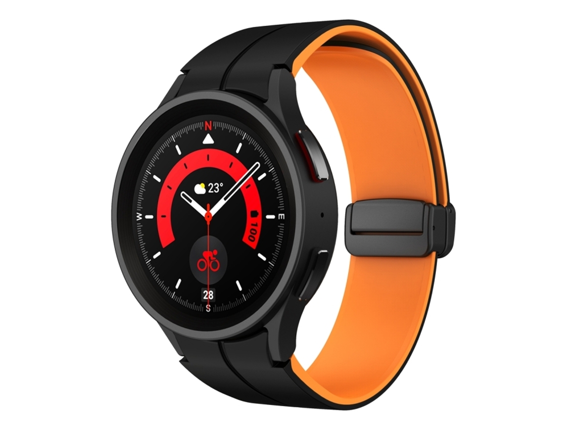 Correa de silicona bicolor para Samsung Galaxy Watch 6 / 6 Classic con cierre magnético plegable.