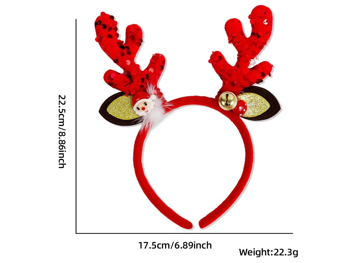 Diadema navideña con cuernos, accesorio navideño brillante, ideal para fiestas, cosplay y uso diario Aeuzwr (Estilo 37)