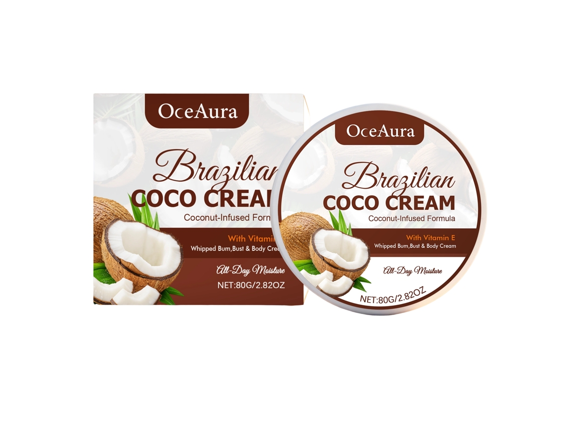 Loción corporal de coco para una hidratación natural intensa.