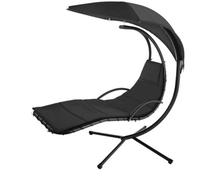 Tumbona TECTAKE (195 x 132 x 197 cm - Acero - Negro)