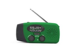 Generador solar multifuncional BESTVITE de 2000 mAh con radio y manivela, con linterna (verde)