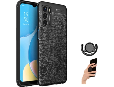 Carcasa + Soporte + Popsocket iPhone 13 Pro Max Rugged Leather Negro