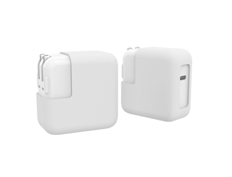 Funda Protectora de Cargador de Silicona para Apple MacBook 29W/30W Blanco INF