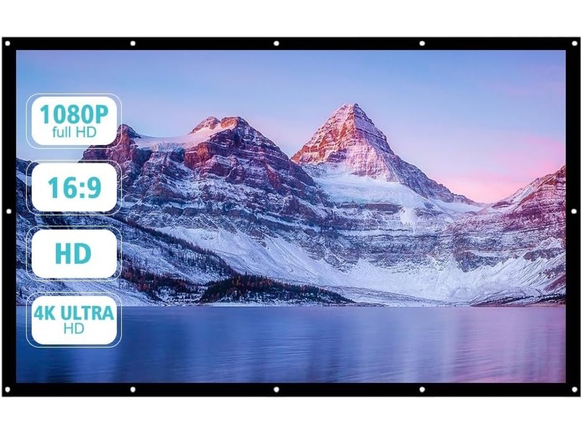 Pantalla De Proyección Portátil De 150 Pulgadas, Cortina De Lona, Para Uso Doméstico.