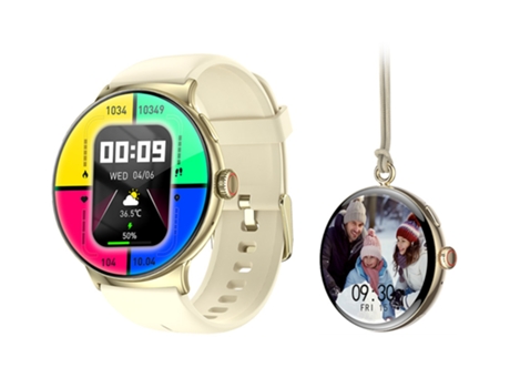 EKO Reloj conectado con Bluetooth 5.2 IP67 y correa de silicona Beige