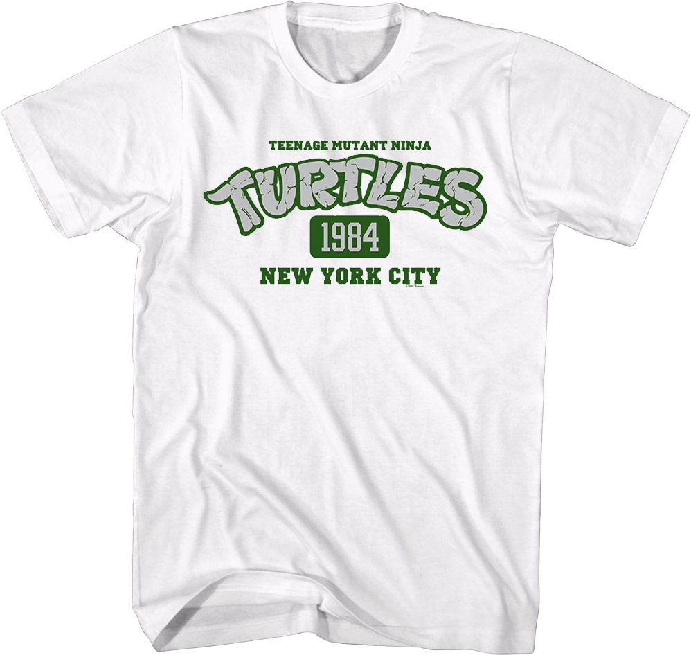 Camisetas Unisex DEEPSTONE New York City 1984 Teenage Mutant Ninja Turtles Blanco (S)