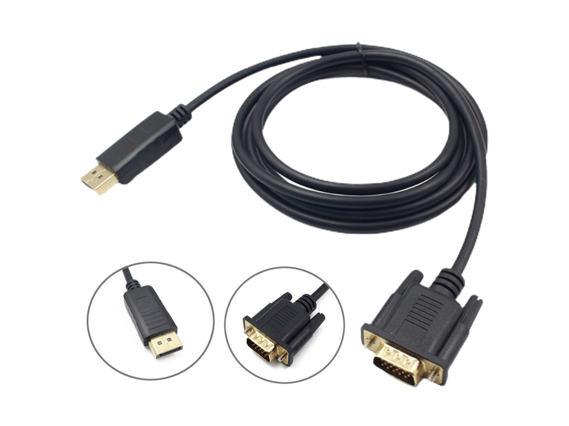 Vlrla-2026novoadaptador Dp A Vga Con Conector Displayport Chapado En Oro