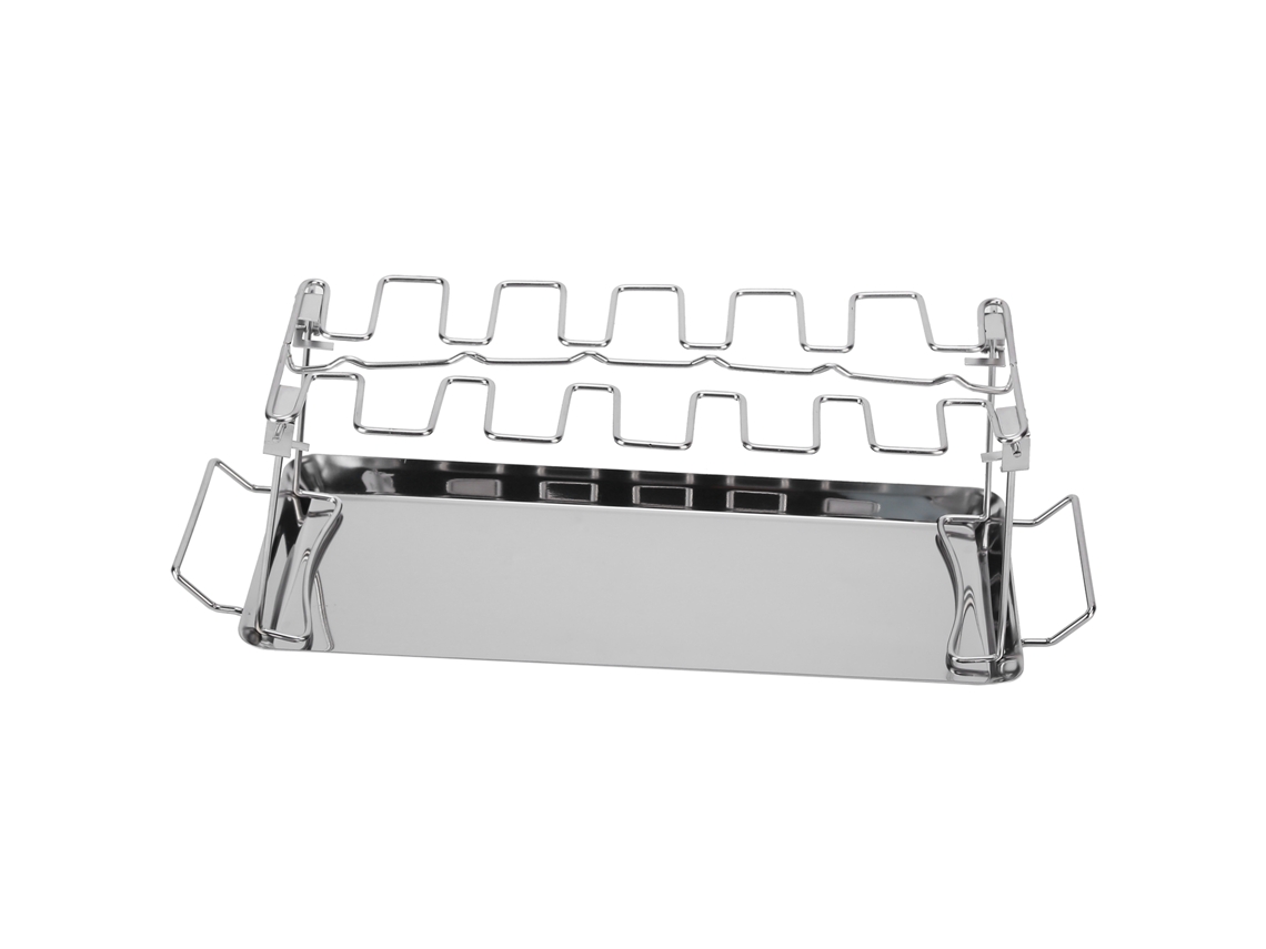 Soporte Vertical Para Muslos De Pollo Con Bandeja De Acero Inoxidable Para Asar A La Parrilla.