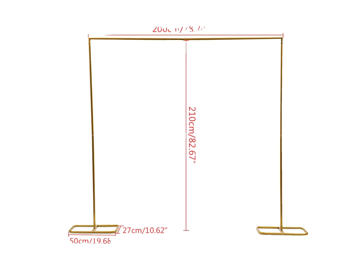 Arco de boda de hierro forjado, ligero y portátil, dorado, OEM