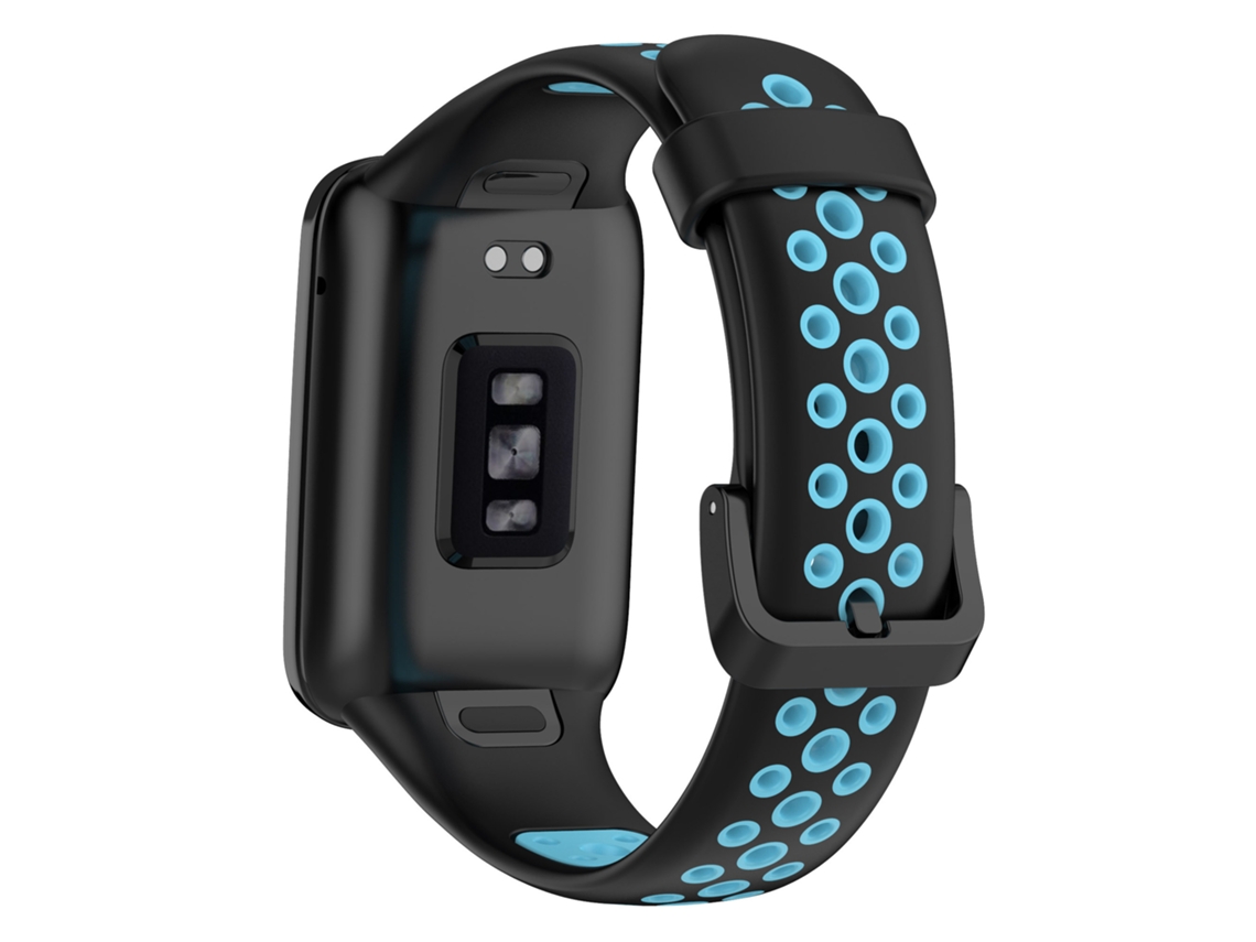 Pulsera deportiva de silicona bicolor transpirable para Xiaomi Mi Band 7 Pro negra y azul Hexinyigjly