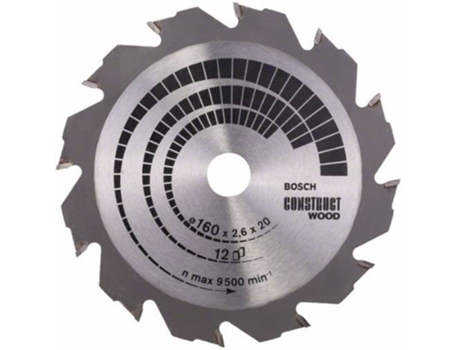 Disco de Sierra Circular BOSCH Construct Madera 160x20/16x2.6 mm - 12