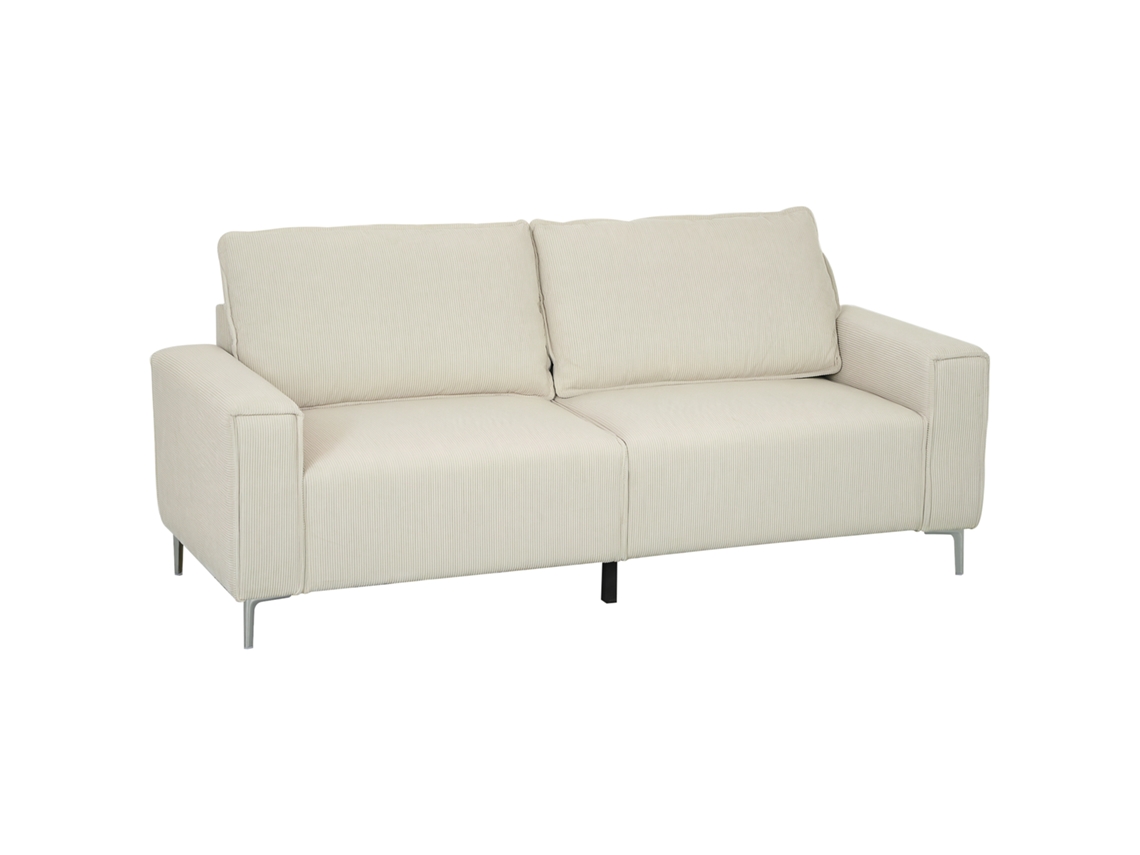 Sofá cama de 3 plazas con mesa plegable, portavasos, efecto lino, para invitados, gris claro ZACHARY