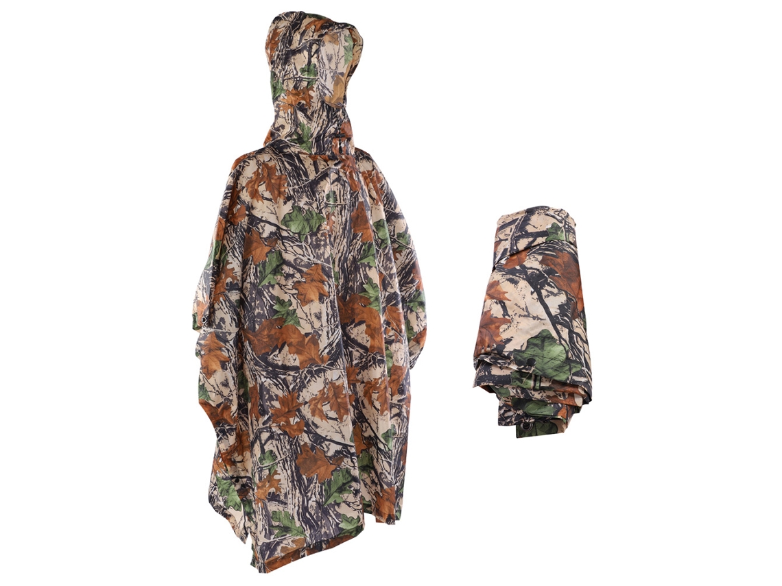 Poncho Ligero Multifuncional E Impermeable Con Estampado De Camuflaje Para Deportes Al Aire Libre.