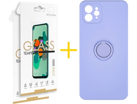Carcasa + 2 Protectores de Pantalla para iPhone 12 Pro SKYHE Morado Lila