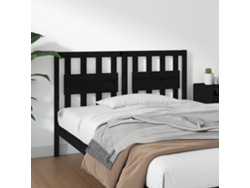 Cabecero De Cama Madera Maciza De Pino Negro 125,5x4x100 Cm