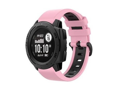 Correa para reloj Garmin Instinct de silicona deportiva de 22mm, bicolor, rosa y negro VENISYMLIS