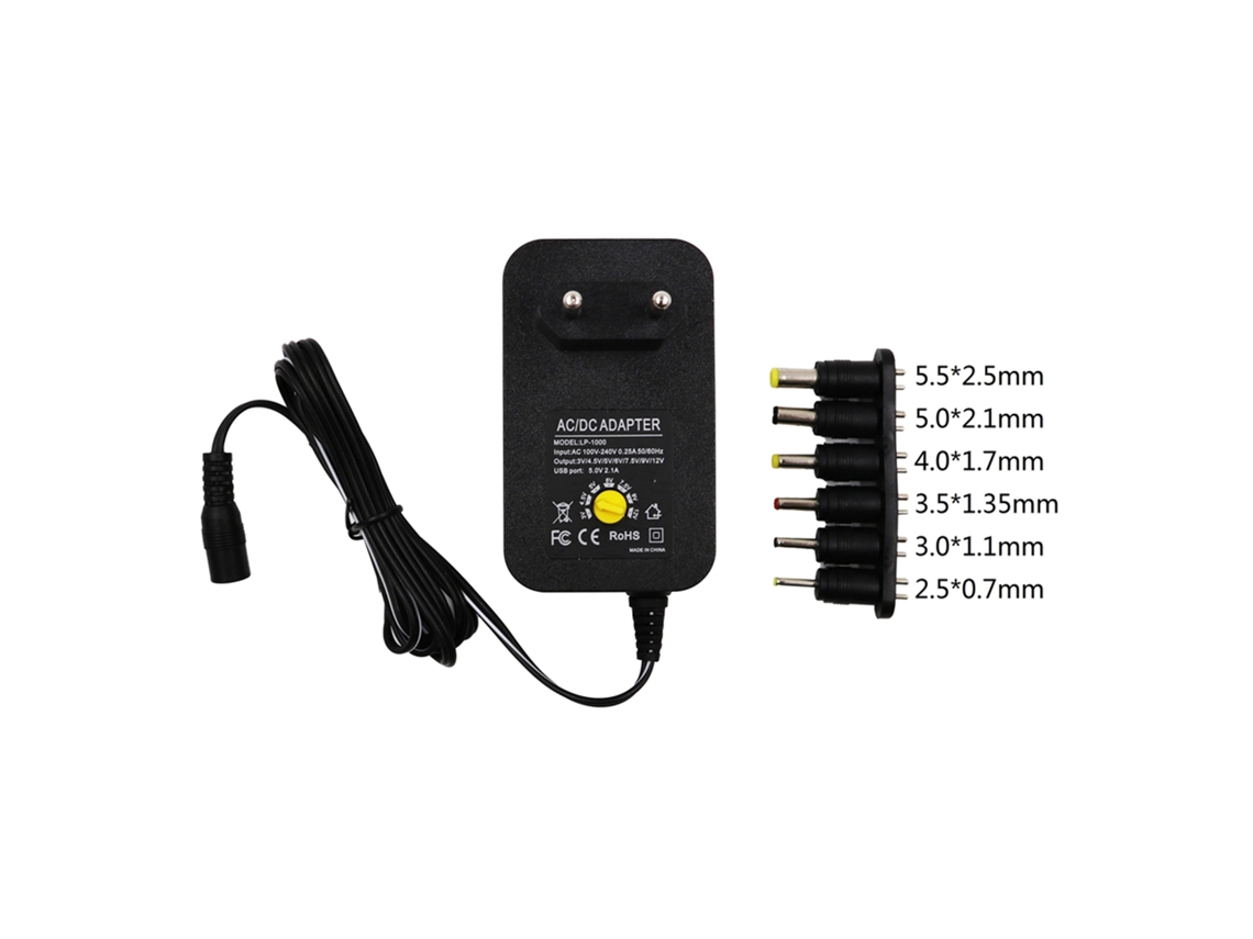 2026-adaptador De Alimentación Universal Ac/dc Ajustable 3-12v 2-2.5a 30w Con 6 Conectores