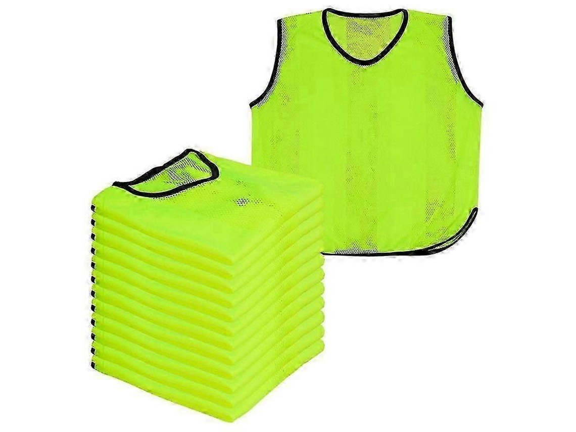12 Paquetes De Delantal Deportivo De Malla Para Niños 9-14 Años Amarillo Cómodo Fútbol Rugby Niños (9-14 Años) Amarillo