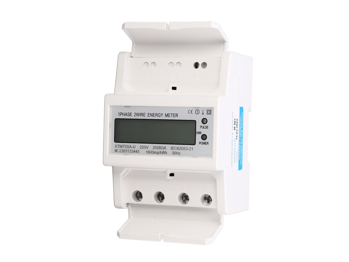 Monitor De Uso De Electricidad Wattmetro Digital Lcd 1 Fase 4p Para Rail Din