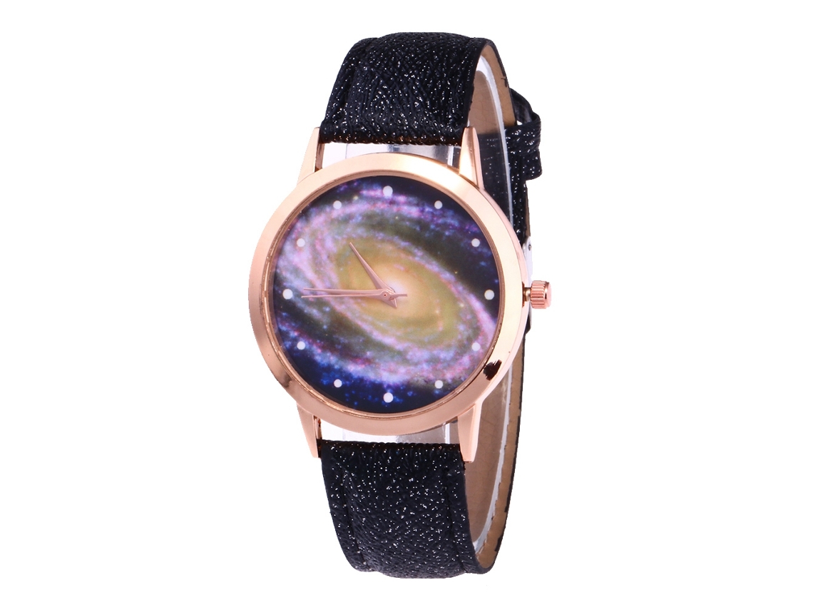 Reloj De Pulsera De Aleación Con Dial Redondo Quartzo Para Parejas Color Negro