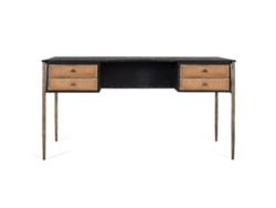 Mesa de madera de mango negra con cajones de listones