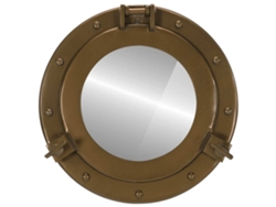 Espejo De Ojo De Buey De Pared Aluminio Y Vidrio Ø30 Cm