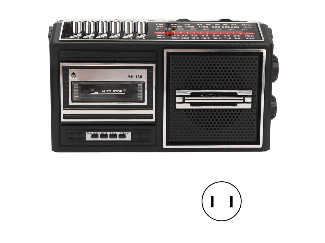 Reproductor De Casetes Grabador Radio De Banda Completa Reproducción De Tarjetas Portátil Enchufe Ee.uu. 110v