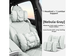 Juego De Almohadas De Soporte Cervical Y Lumbar Henten Home. Material De Cuero Resistente A Las Manchas, Soporte Suave Y Flexible. Gris