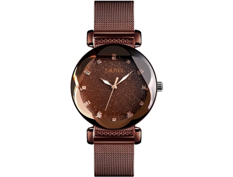 VEANXIN Relojes de pulsera impermeables estilo acero inoxidable para mujer-S-Negro