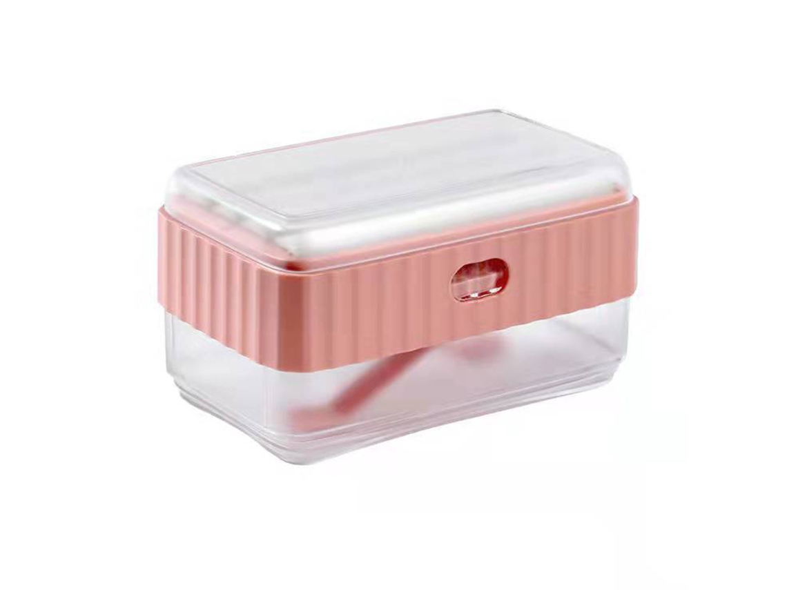Bandeja Multifuncional Decorativa Para Dispensador De Jabón De Espuma Con Sistema De Drenaje Para Almacenamiento En El Baño - Rosa