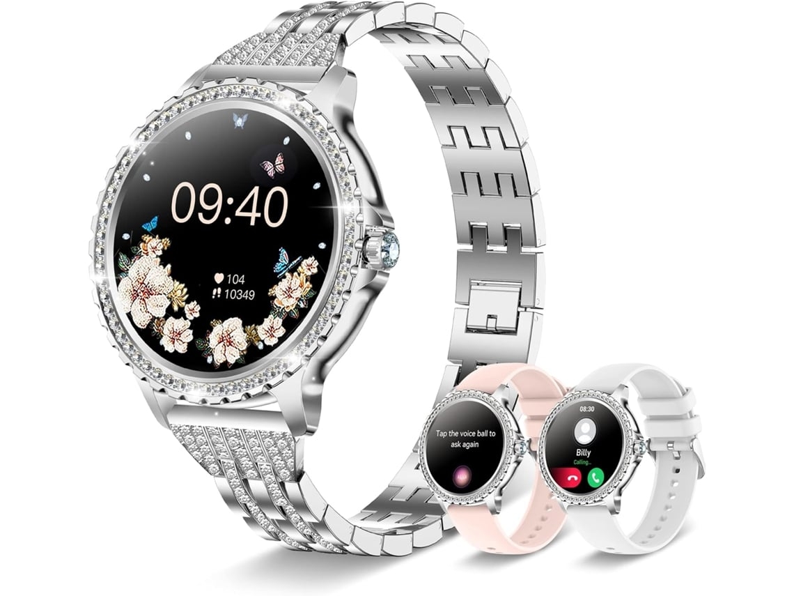 Smartwatch 1.32 HD Smartwatch Resistente al agua Seguimiento de actividad Plata Diamante YuySan