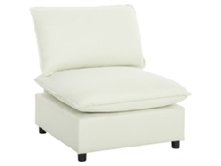 Sillón, Sofá Moderno De 1 Plaza Sin Reposabrazos Con Asiento Amplio, Cojines Gruesos, 146x85x78cm, Color Crema.